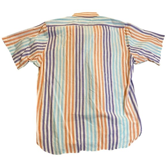 Lobo By Pendleton Mens Shirt Size L Striped Short Sleeve Button-Up Made In USA C - Picture 2 of 9
